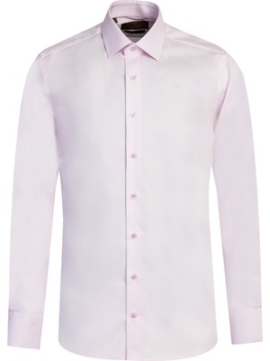 Kiğılı Uzun Kol Slim Fit Dar Kesim Klasik Non Iron Saten Pamuk Gömlek