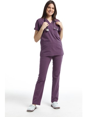 Çatı Medikal Ultralycra V Yaka Yarasa Kol Hemşire Doktor Forma Takımı