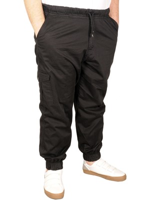 ModeXL Büyük Beden Erkek Keten Kargo Jogger Valencia 21911 Lacivert