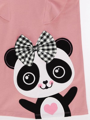 Denokids Panda Fırfır Detaylı Kız Elbise