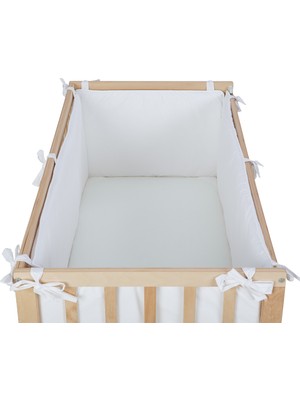 G&g Baby Beyaz Dört Parçalı Yan Koruma Seti 60X120 cm Beşikler Için