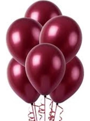 Hbk Bordo Metalik Balon 10 Adet