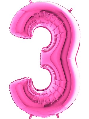 Grabo Rakam Balon Folyo 100 cm Fuşya 3
