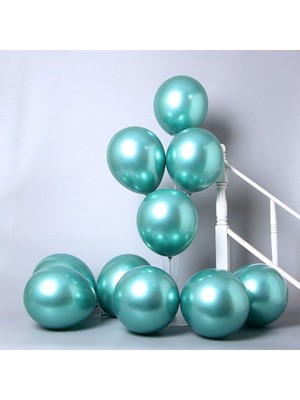 Hbk Yeşil Krom Metalik Balon (Aynalı Balon) 10 Adet