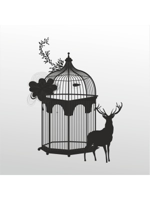 Technopa Folyo Sticker Kuş Kafesi 101 80 cm Uzunluk Dekoratif Sticker
