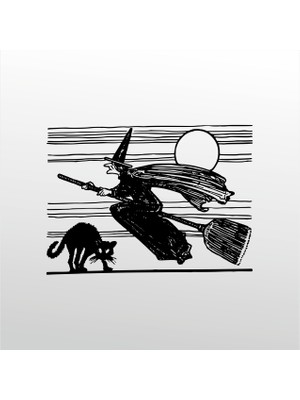 Technopa Folyo Sticker Cadı 101 20 cm Uzunluk Dekoratif Sticker