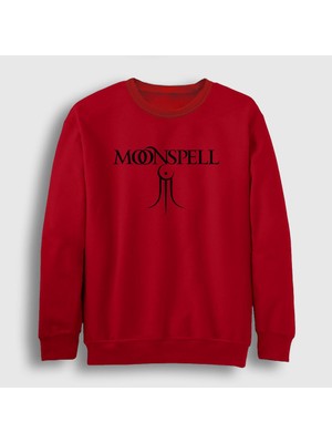 Presmono Unisex Kırmızı Trident Moonspell Sweatshirt