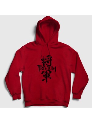 Presmono Unisex Kırmızı Shogun Trivium Kapüşonlu Sweatshirt