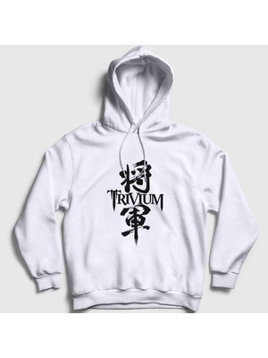 Presmono Unisex Beyaz Shogun Trivium Kapüşonlu Sweatshirt