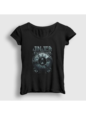 Presmono Kadın Siyah Hourglass Jinjer T-Shirt