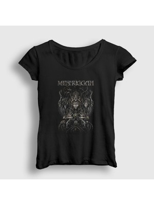 Presmono Kadın Siyah Deviance Meshuggah T-Shirt
