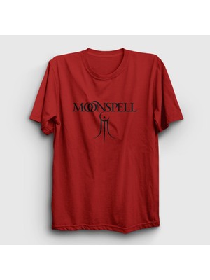 Presmono Unisex Kırmızı Trident Moonspell T-Shirt