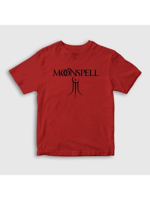Presmono Unisex Çocuk Kırmızı Trident Moonspell T-Shirt