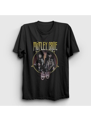 Presmono Unisex Siyah Band Mötley Crüe T-Shirt