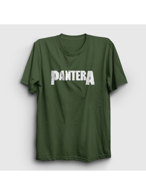 Presmono Unisex Haki Logo Pantera T-Shirt