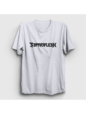 Presmono Unisex Beyaz Logo V2 Septicflesh T-Shirt