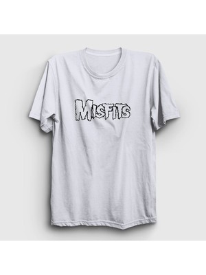 Presmono Unisex Beyaz The Misfits T-Shirt