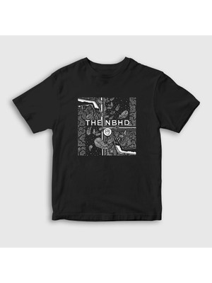 Presmono Unisex Çocuk Siyah Nbhd The Neighbourhood T-Shirt