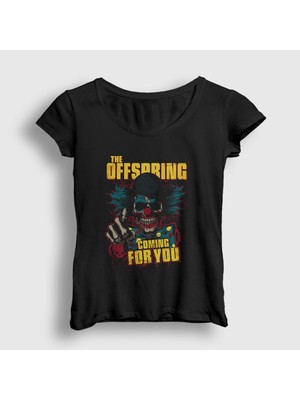 Presmono Kadın Siyah Clown The Offspring T-Shirt