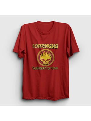 Presmono Unisex Kırmızı Conspiracy The Offspring T-Shirt