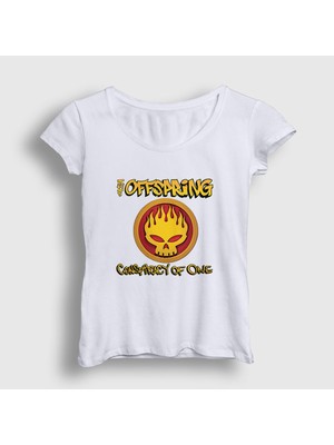 Presmono Kadın Beyaz Conspiracy The Offspring T-Shirt