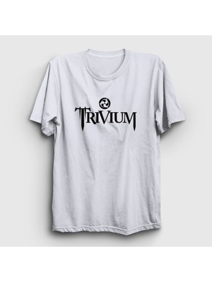 Presmono Unisex Beyaz Logo Trivium T-Shirt