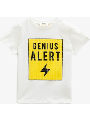 Koton Erkek Çocuk Bisiklet Yaka Tişört Kısa Kollu Pamuklu Baskılı