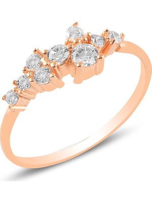 Söğütlü Silver Gümüş Rose Zirkon Taşlı Lady Gümüş Yüzük