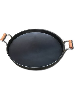 Mangal Sepetim Ahşap Kulplu Kalın Sac Kavurma 32 cm