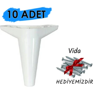 PVC Burada (10 Adet ) Asya Beyaz Ayak 15  cm - Tv Ünitesi, Koltuk Altı , Dolap Ayağı