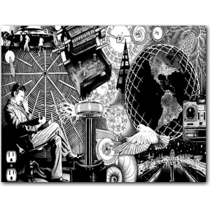 Cakatablo Ahşap Tablo Nikola Tesla ve Bilim Ürünü Görseller