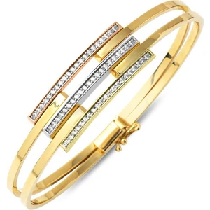 Tria Kaburga Taşlı 14 Ayar Altın  Bilezik