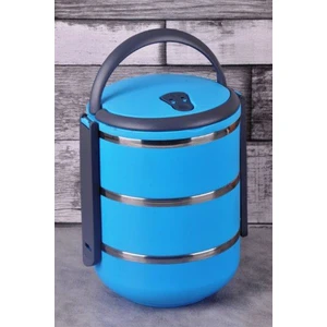 Pamir Home 3 Katlı Sızdırmaz Yemek Termosu Sefer Tası Saklama Kabı Mavi 2,25 Litre