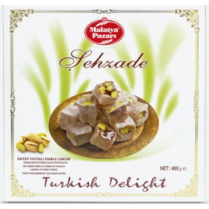 Malatya Pazarı Kuruyemişçilik Şehzade Duble Lokum Fıstıklı Kutulu 400 gr