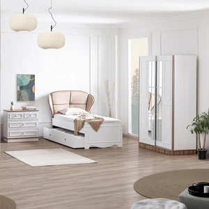 Bahar Genç Odası Takımı - 3 Kapaklı Dolap, Yavrulu Karyola, Şifonyer
