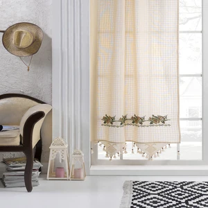 Buldan Concept Buldan Işi Kaneviçeli Kahve Nakışlı Perde 100 x 220 cm