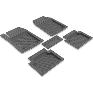 3D Plus Ekstra Havuzlu Kauçuk Paspas Gri 5 Parça