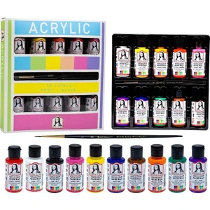 Monalisa Akrilik 10 Renk x 40 ml + Fırça Set