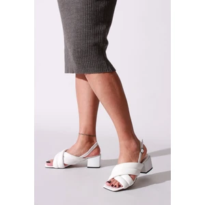 Plus   Beyaz Cilt Kadın Sandalet