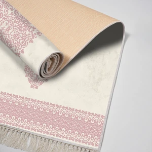 Luxury Home Exclusive Saray Saçaklı Dijital Halı Eloise Krem Pudra