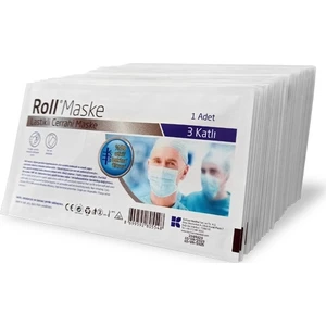 Roll Maske 3 Katlı, Tek Tek Paketli, 20 Adet