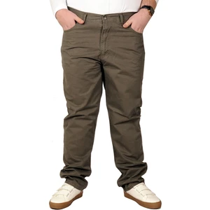 Büyük Beden Erkek Keten Pantolon 5 Cep 21003 Haki