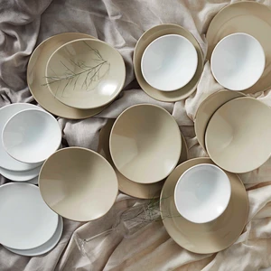 Yasu Bej 24 Parça 6 Kişilik Stoneware Yemek Takımı