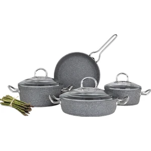 Silver Stone Bio Granit Metal Kulplu 7 Parça Döküm Set