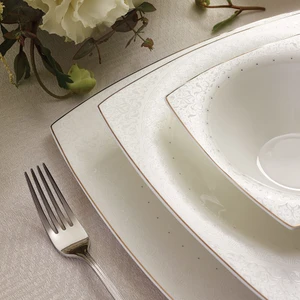 Fine Pearl Belha 62 Parça 12 Kişilik İnci Yemek Takımı Kare