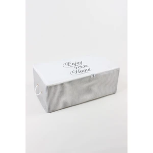 Baskı Detaylı Gri Çizgili 52 x 28 x 21 cm Küçük Boy Hurç