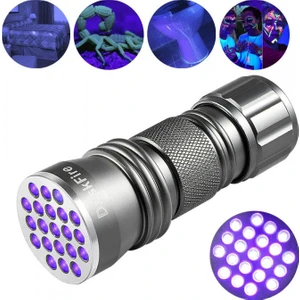 Uv Işık El Feneri 21 LED Ultraviyole Mor Işık Para Leke Kontrol