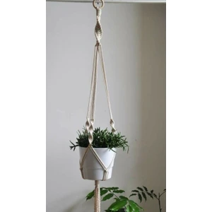 ME TERRA Simple Makrome Krem Saksılık