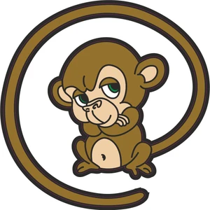 Sticker Atölyesi Araba Depo Kapağı Şempanze Maymun Sticker - 17261