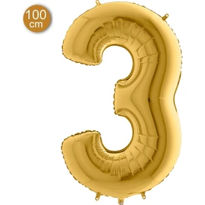 Rakam Balon Folyo 100 cm Gold 3